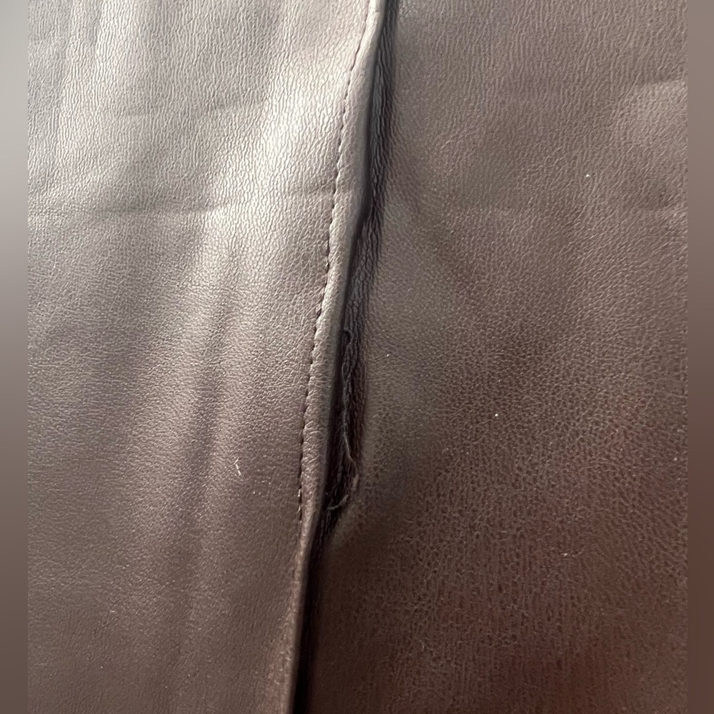 Burgundy faux leather pants - Picture 3 of 4